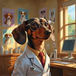 doctor, teckel, dibujo