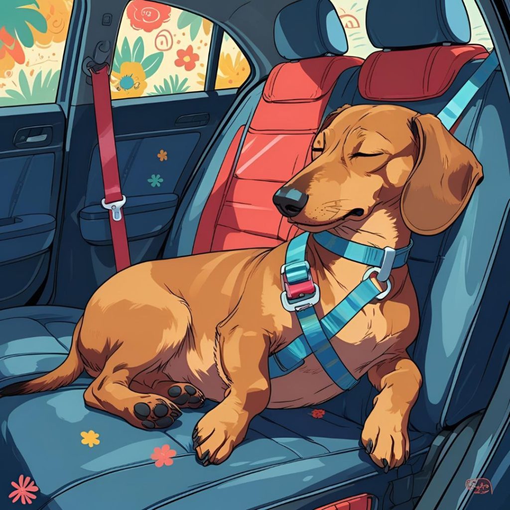 Cinturones de seguridad y arneses para el coche para tu perro salchicha teckel