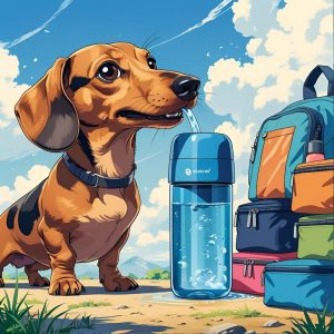 bebederos portátiles y kits de viaje para perro salchicha teckel