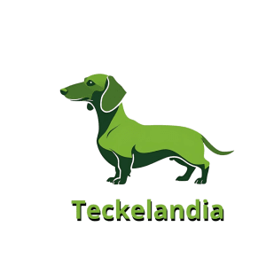 teckelandia, logo, perro salchicha, verde