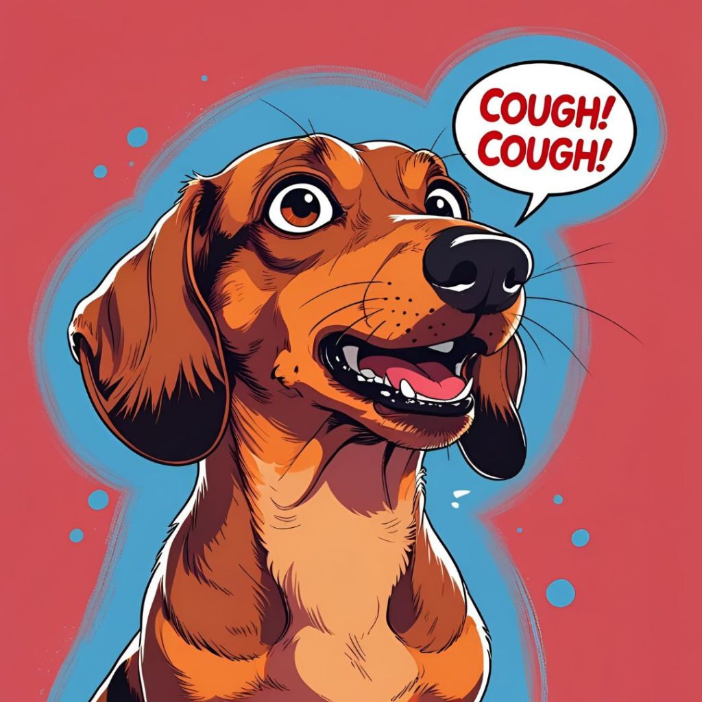 Perro salchicha tosiendo y atragantándose, guía veterinaria